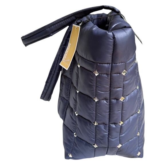 NEW Michael Kors Blue TOTE BAG HANDBAG Stirling Recycled Studded Purse 17x12 NWT - Picture 6 of 13